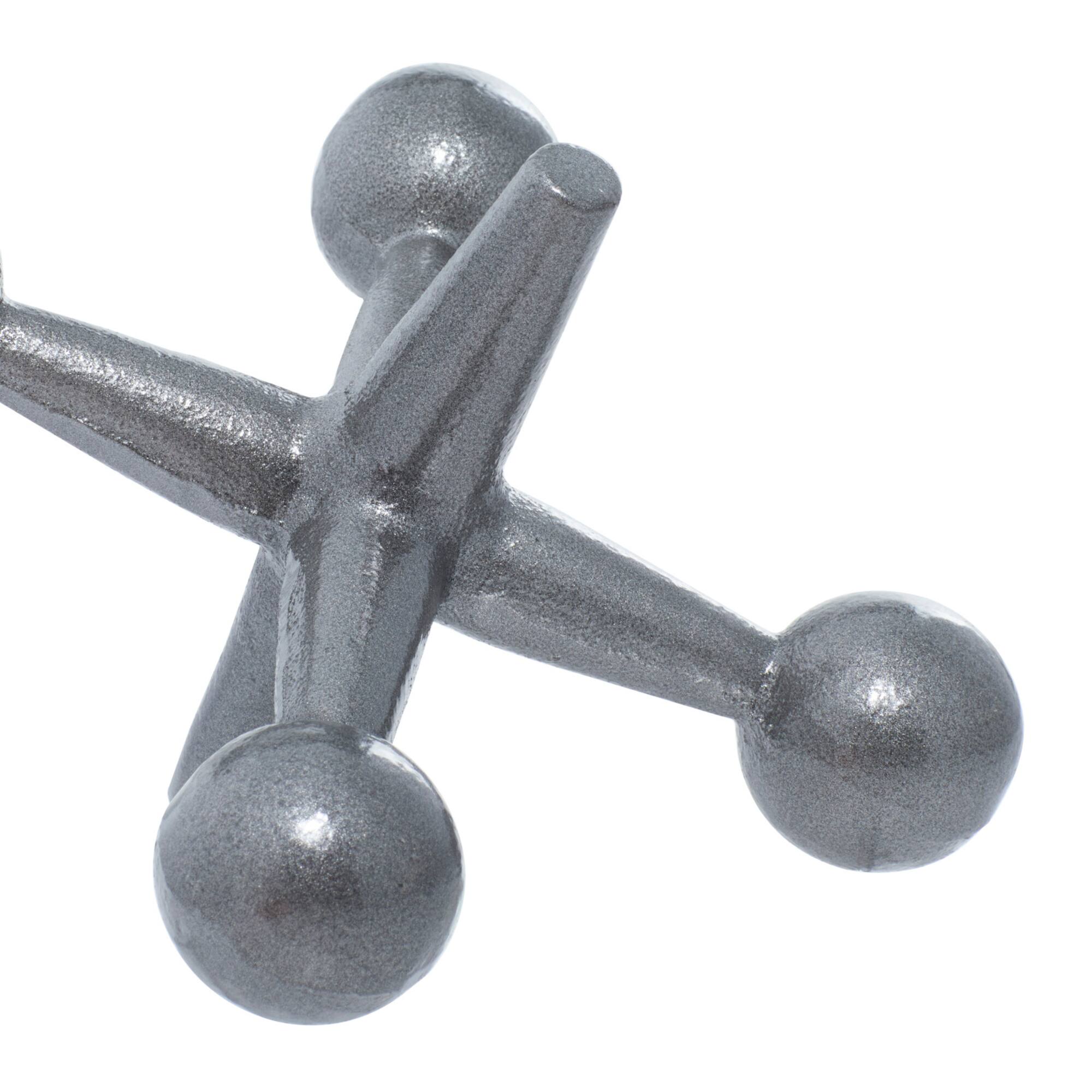 Gray Metal Modern Geometric Sculpture Set